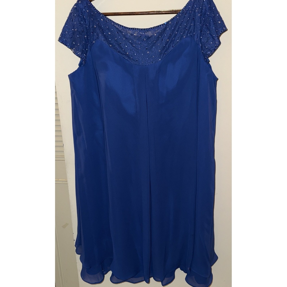 NWT JJ's House Blue Formal Dress 22W Beaded Lace